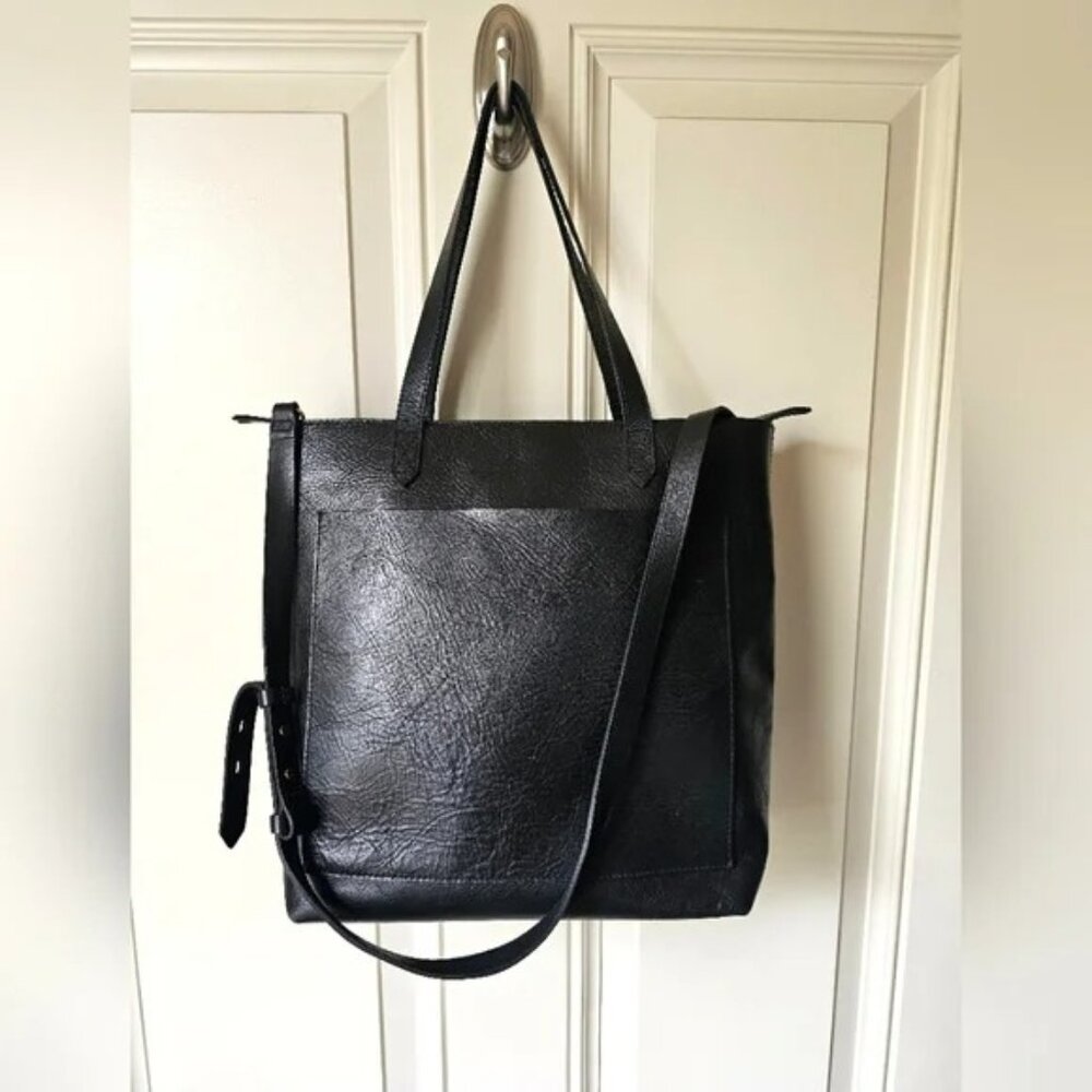 Madewell Black Zip-Top Medium Transport Tote